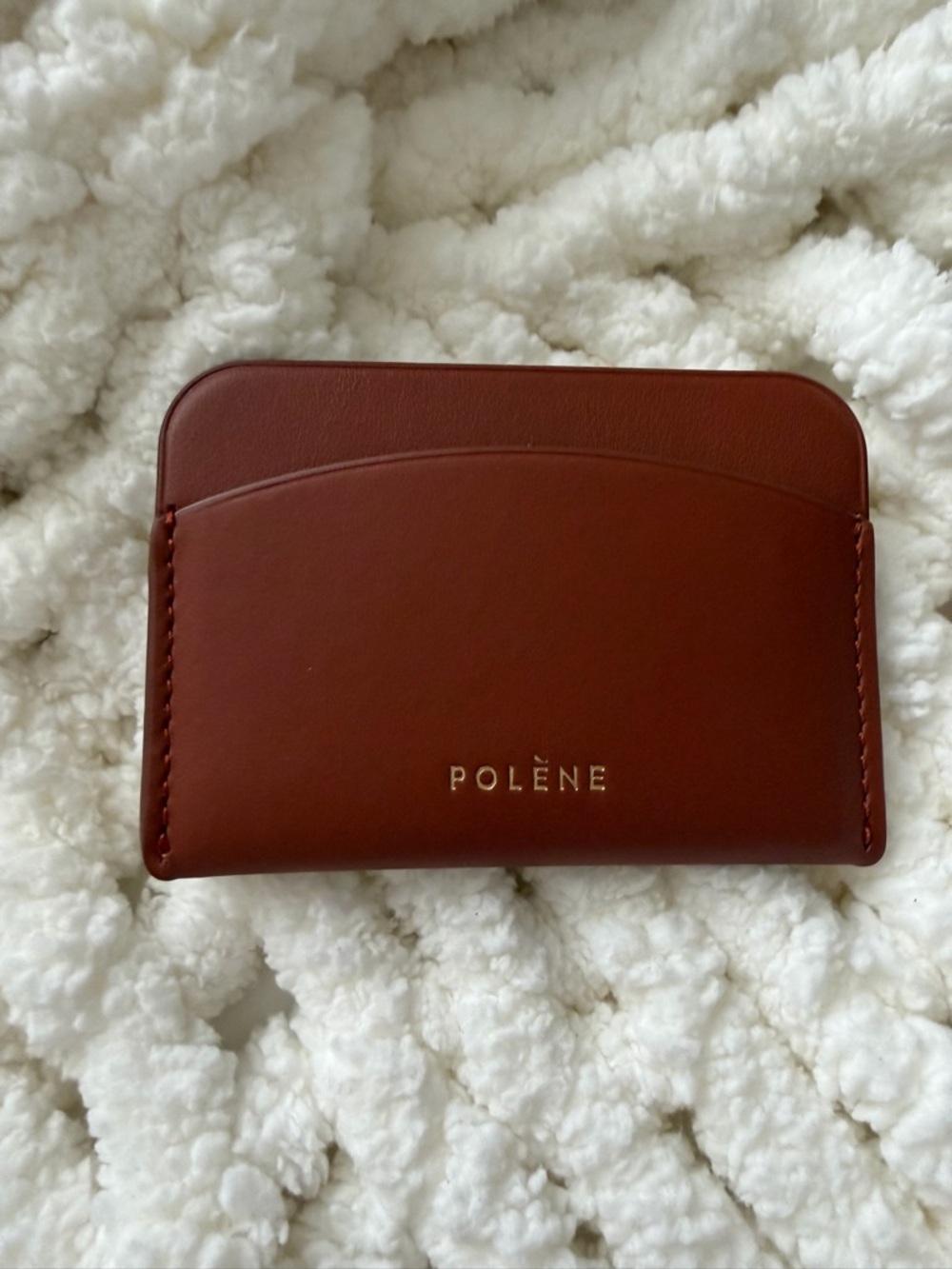 Polène Cognac,cyme Brown Leather Card Holder